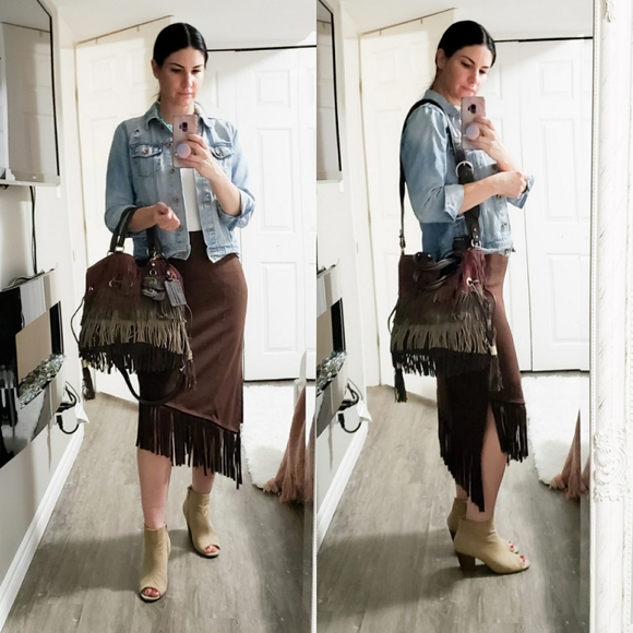 Lancel Paris Handbags - Lancel Paris * Iconic Fringe Bucket Bag * Suede